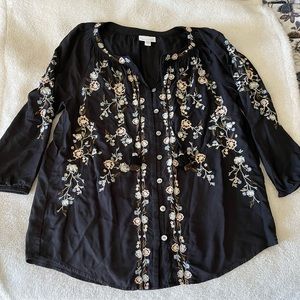 J.Jill embroidered peasant top